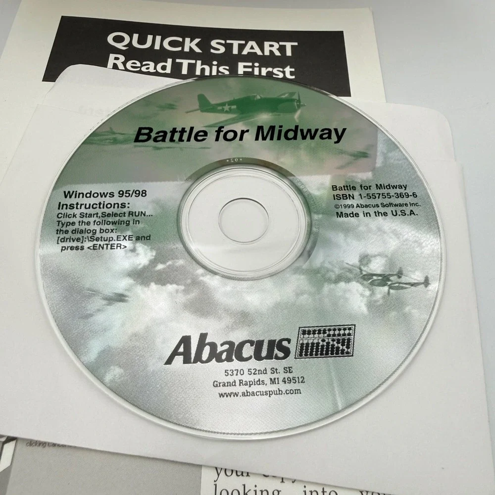 Abacus Battle for Midway PC Microsoft Combat Flight Simulator 1999 Big Box Vntg